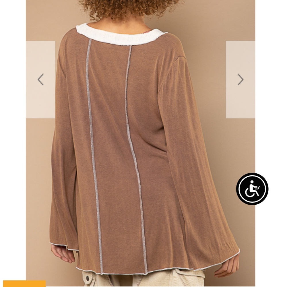 🌟SALE🌟Pol Brown Top - Picture 4 of 6